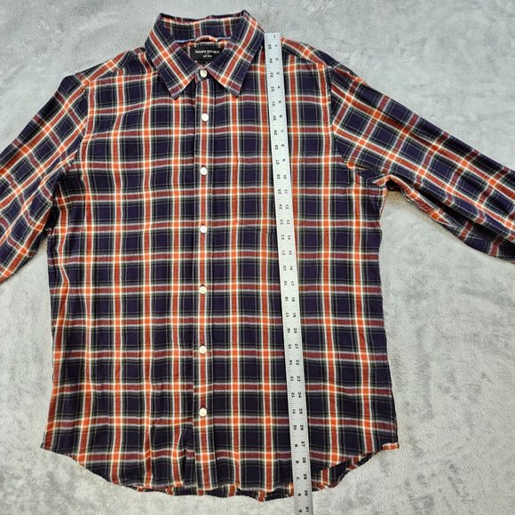 Banana Republic Flannel Shirt Men's Large Multicolor Plaid Soft Wash Long Sleeve - Picture 6 of 10